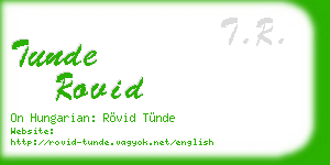 tunde rovid business card